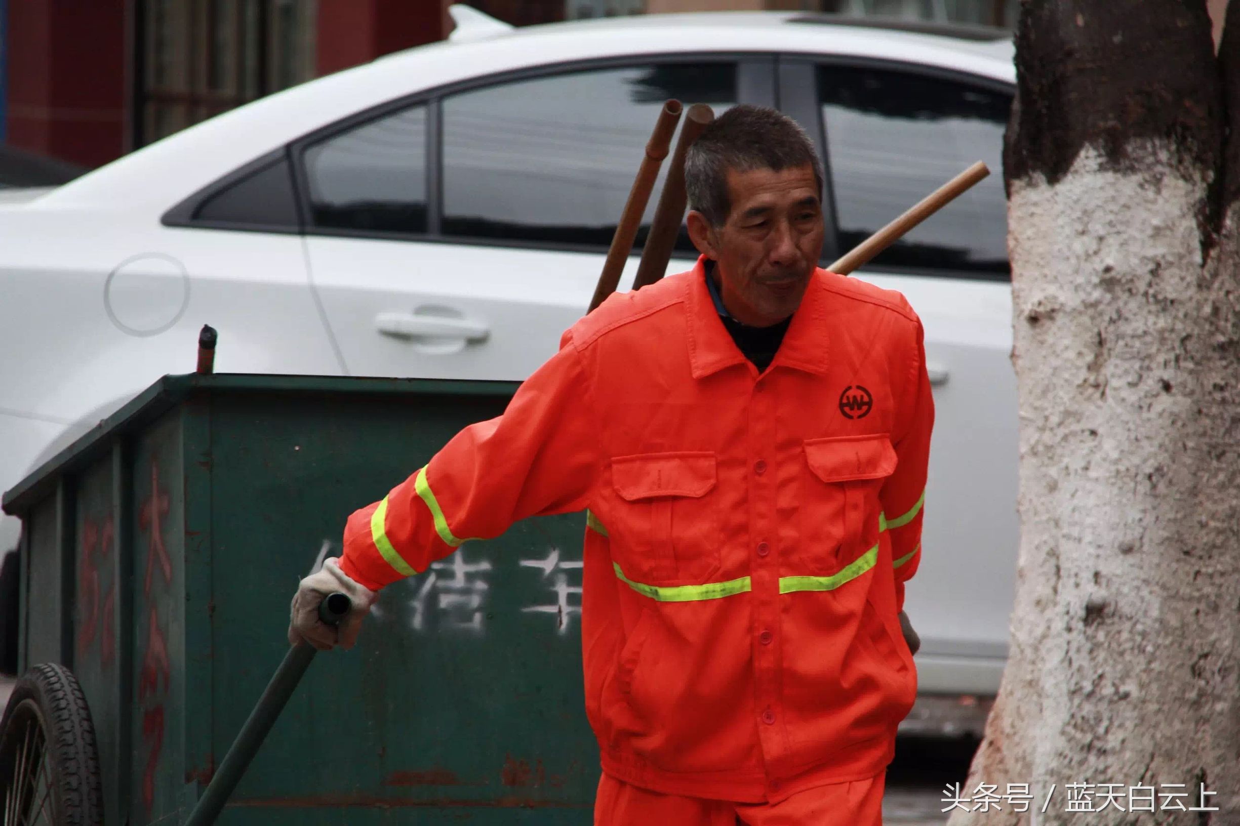 冬日里的黄玫瑰环卫工人,城市黄玫瑰环卫工人