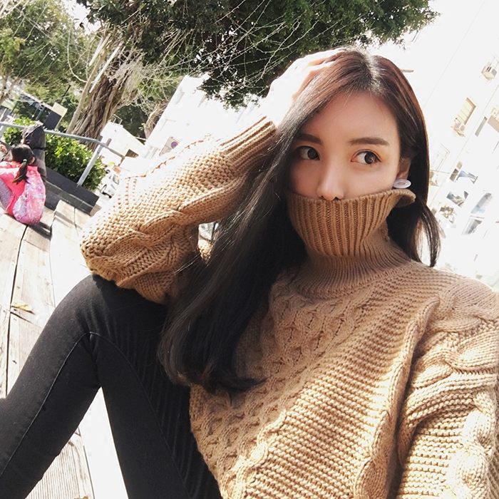 女士针织毛衣打底衫新款洋气时尚,韩国最流行的长款毛衣