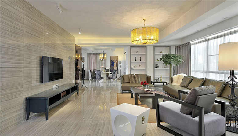 成都南湖世纪125平米-现代简约装修风格案例