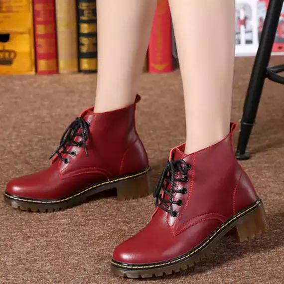 气质短靴英伦风马丁靴女,气质英伦侧双线洋气女短靴