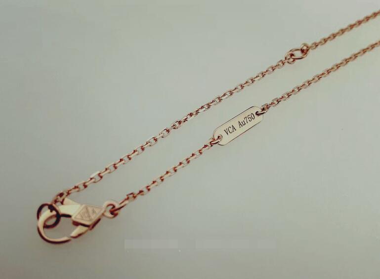 vca梵克雅宝官网单钻四叶草项链,vca梵克雅宝粉色项链