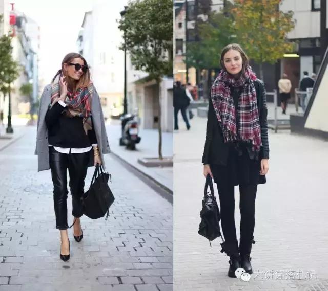 丝巾围巾搭配秋冬,丝巾围巾时髦搭配系法