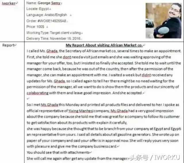 一个埃及Iworker与中国客户的故事