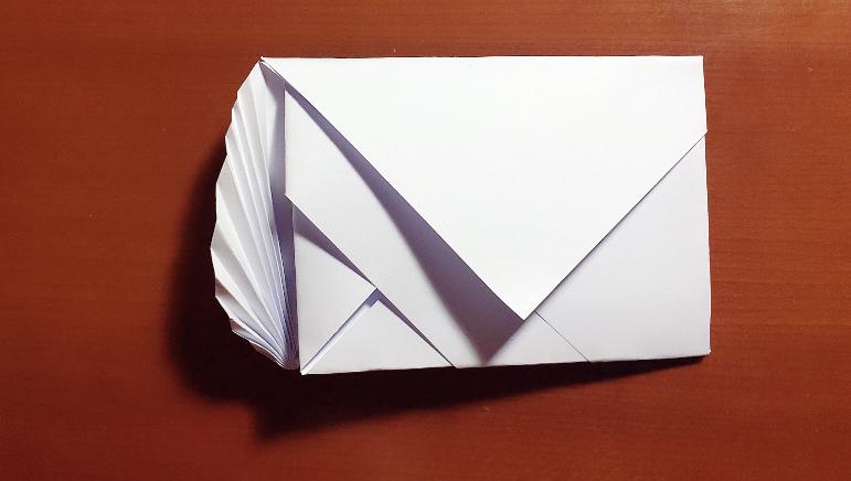 叶子情书信封折纸教程,折纸情书的方法图解