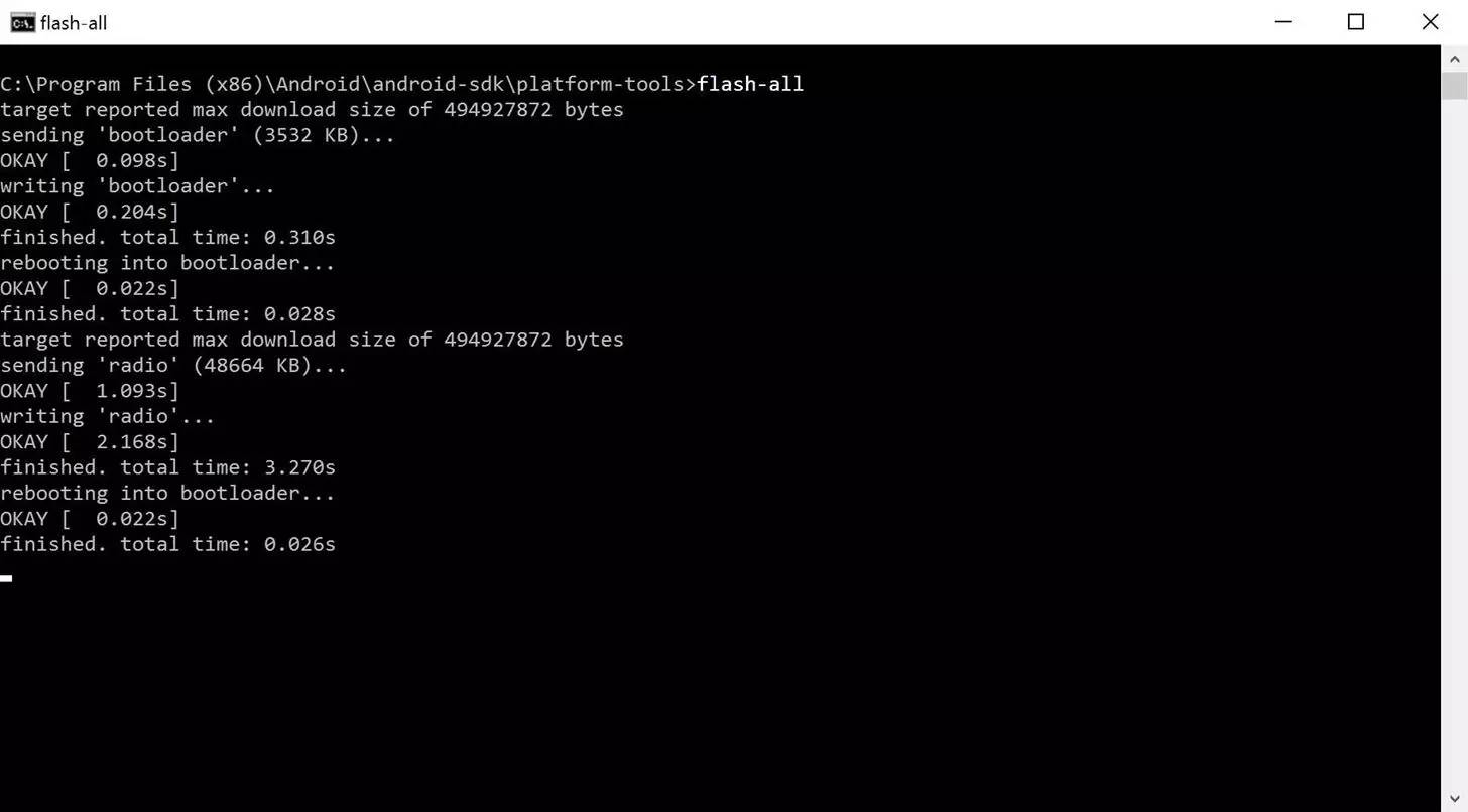 详解使用fastboot为Android刷入原厂镜像