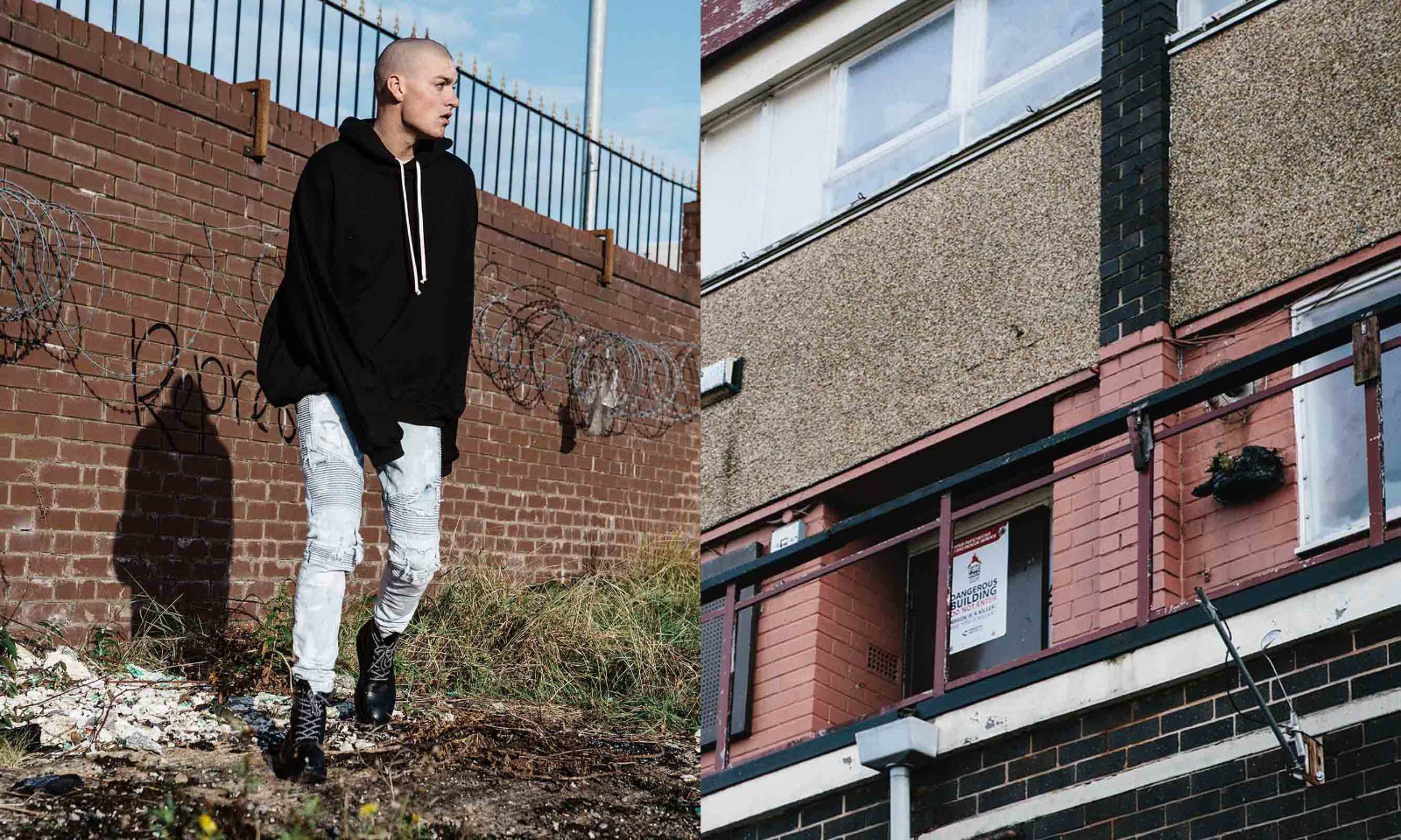 高街潮牌牛仔破洞外套,潮牌高街风字母印花破洞卫衣男女