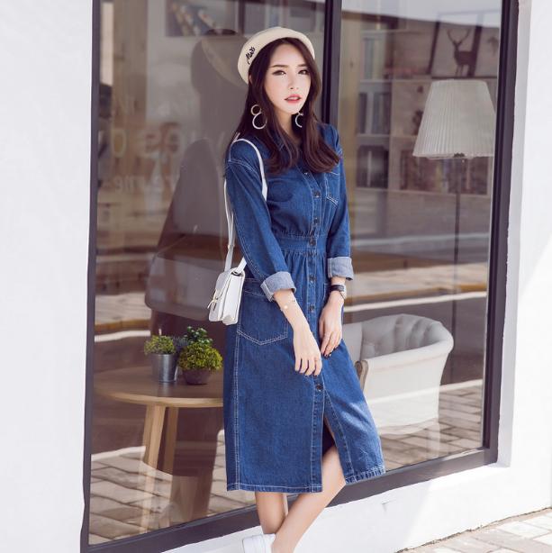 牛仔连衣裙时髦,率性牛仔连衣裙