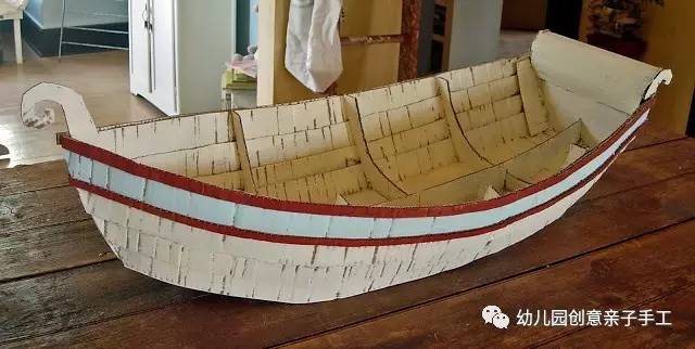 彩泥儿童简单手工轮船,幼儿园纸皮海盗船手工