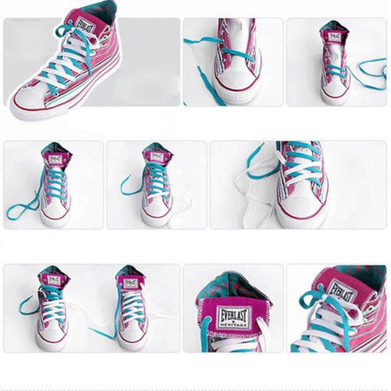 鞋带的花式系法明星同款,人字形鞋带系法图解