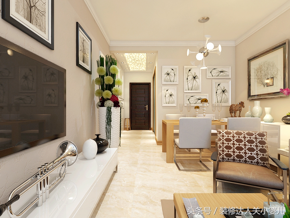 室内设计的效果图现代简约家装,中航三室一厅装修效果图