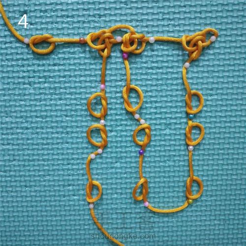 幻彩绳结编织,手绳编织平结双色