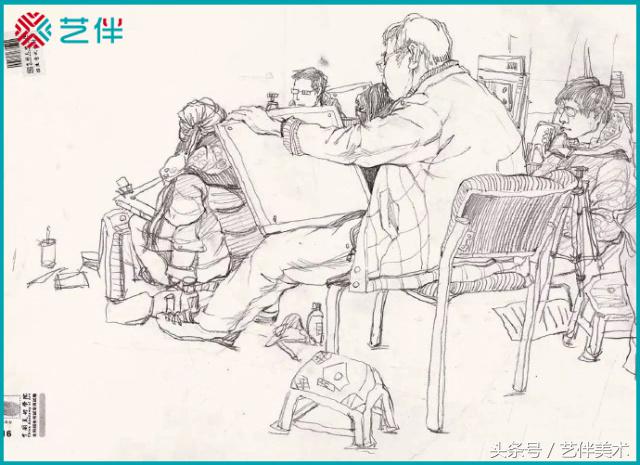 教室一角场景速写临摹,场景速写临摹图片范画