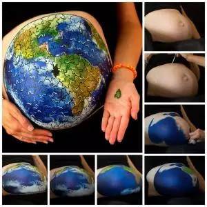 孕妇肚子彩绘方法,孕肚绘画