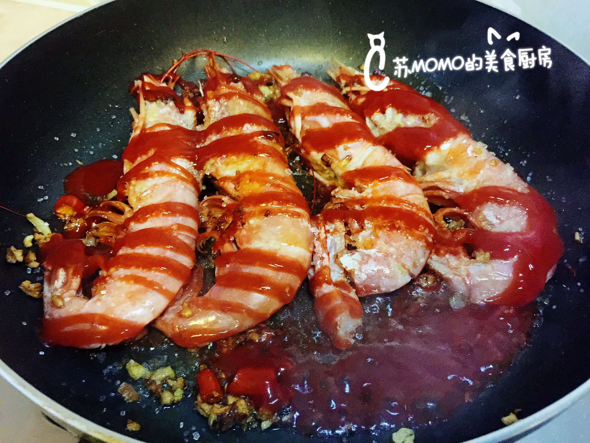 阿根廷去头红虾番茄味,芝士焗阿根廷红虾