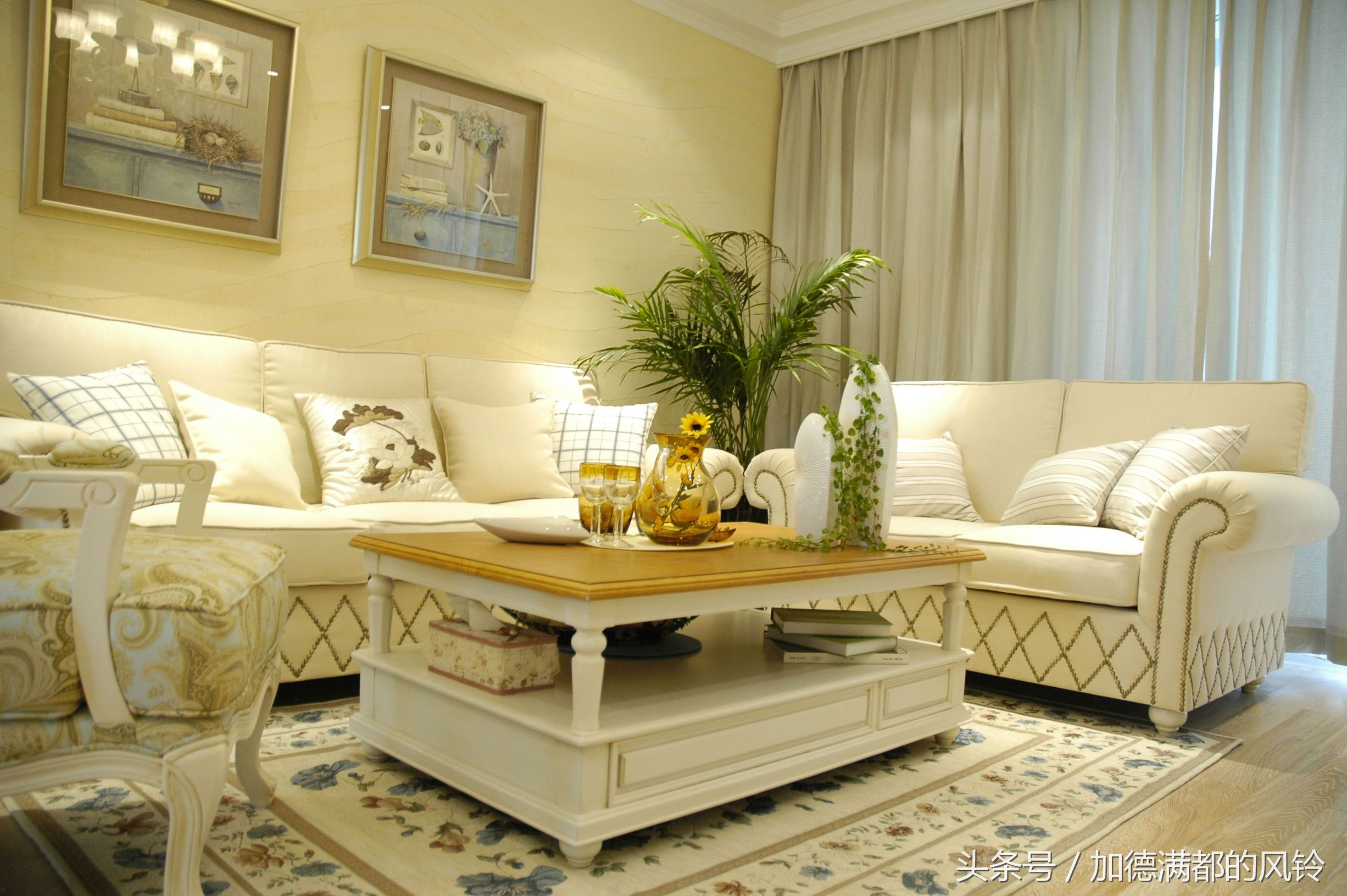 新乡地中海田园装修效果图,四室两厅两卫地中海装修效果图