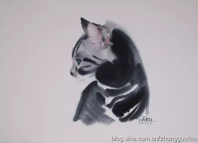 国画水墨写意猫,中国画水墨画猫