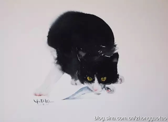 国画水墨写意猫,中国画水墨画猫