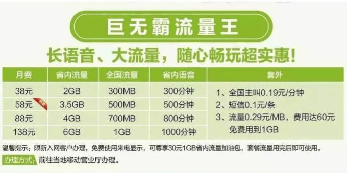 移动流量王48元a套餐2017版,移动流量王49元a套餐详细内容