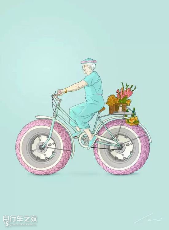 公路自行车插画,西班牙插画师的画