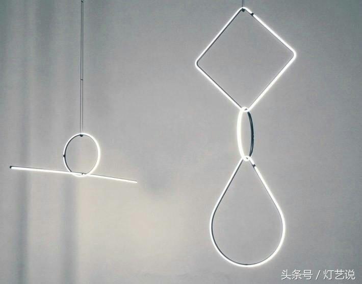 极简风格灯饰搭配真实效果,简约线性灯