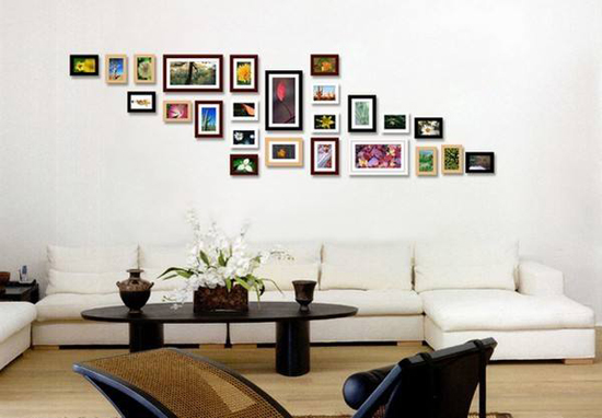 日常照片墙效果图大全,室内装修磁吸照片墙