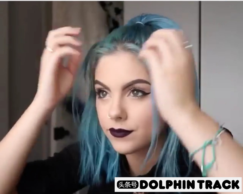 法式珍珠发带短发编发教程,适合中短发的编发ins