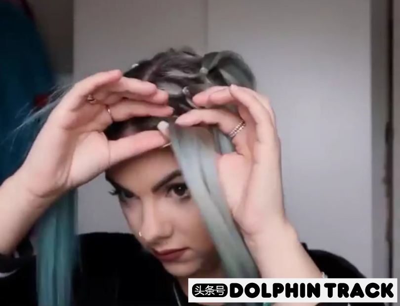 法式珍珠发带短发编发教程,适合中短发的编发ins