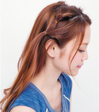 气质型中长发刘海造型,气质刘海发型教程