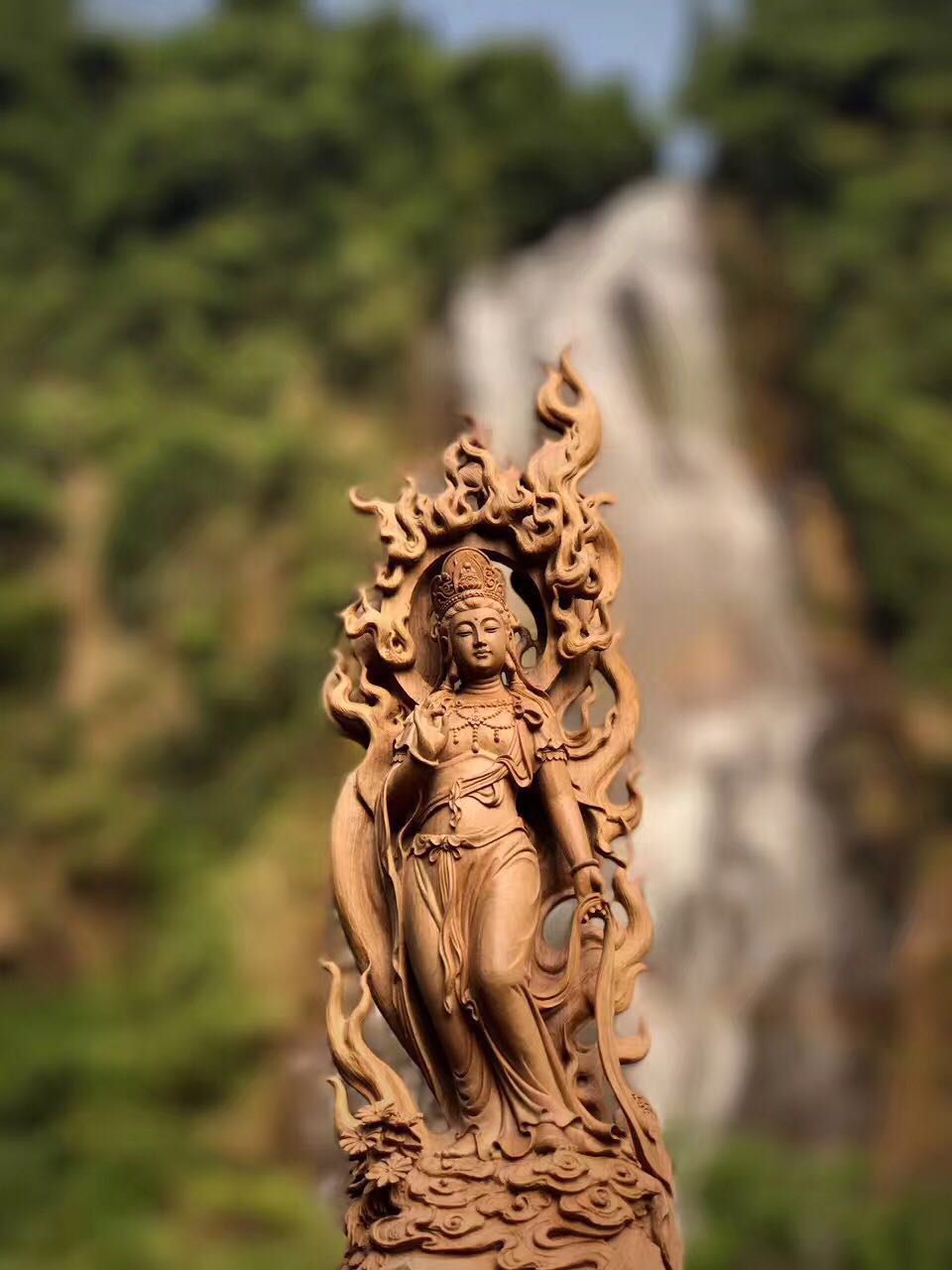 大根雕观音,根雕观音摆件欣赏