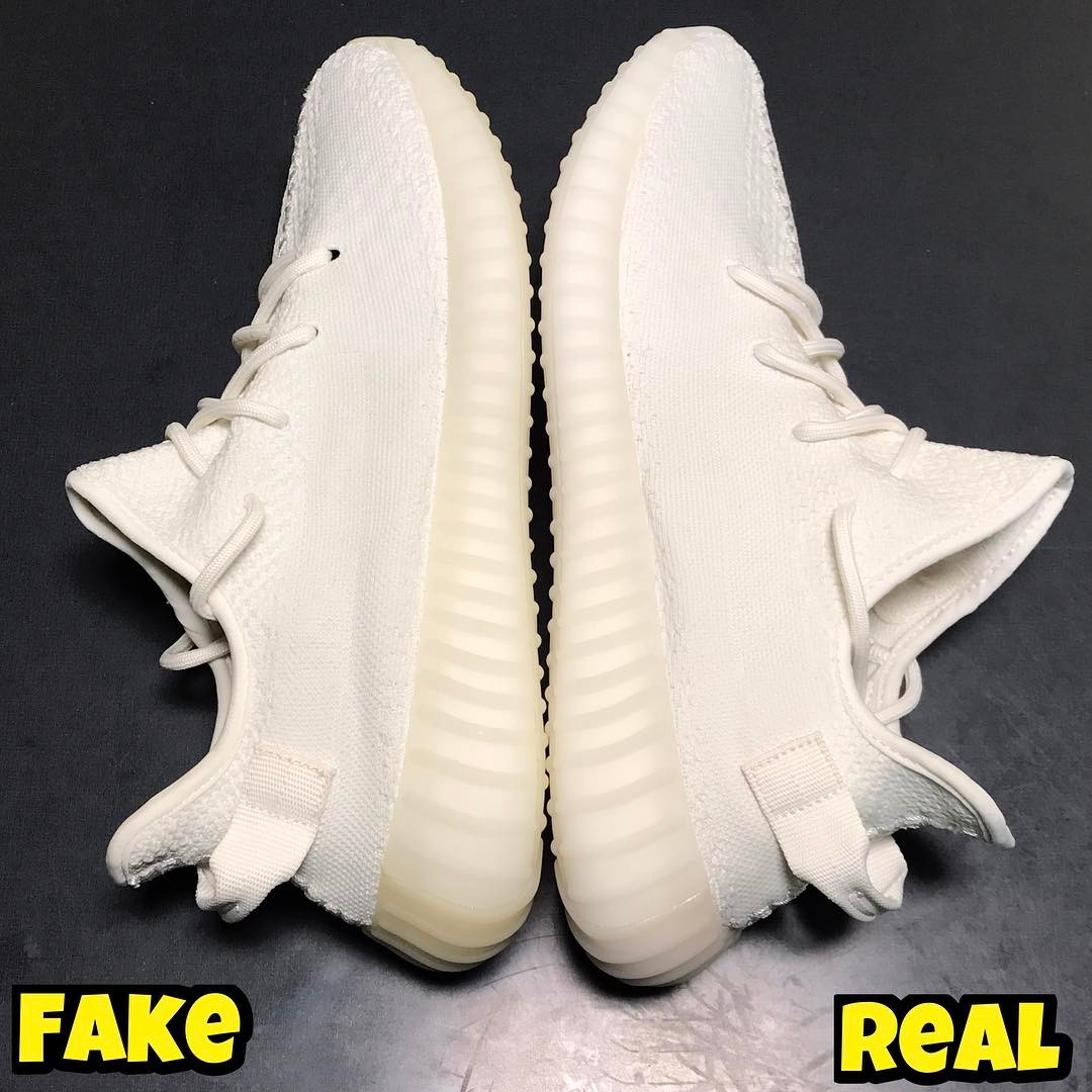 真假yeezy350对比冰蓝,如何对比真假yeezy350v2灰芝麻