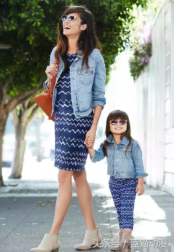 亲子装搭配,国际风亲子装