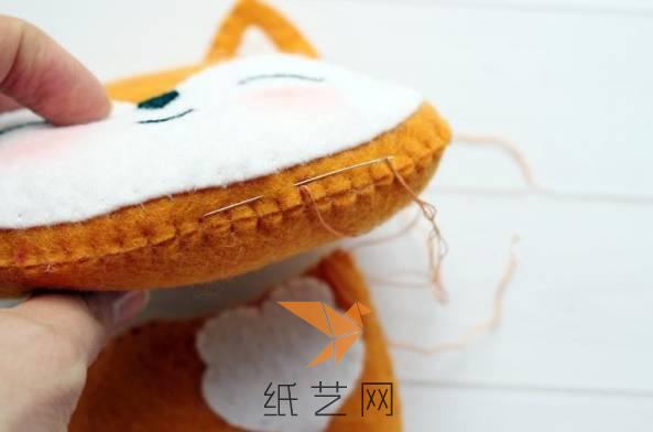 不织布小狐狸玩偶,不织布玩偶狐狸教程