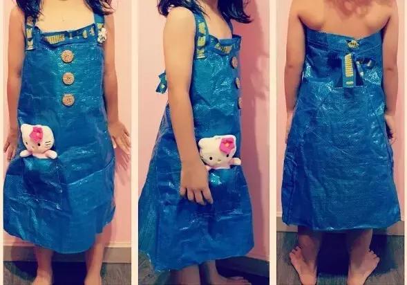 改造宜家购物袋,宜家购物袋改造背带裤