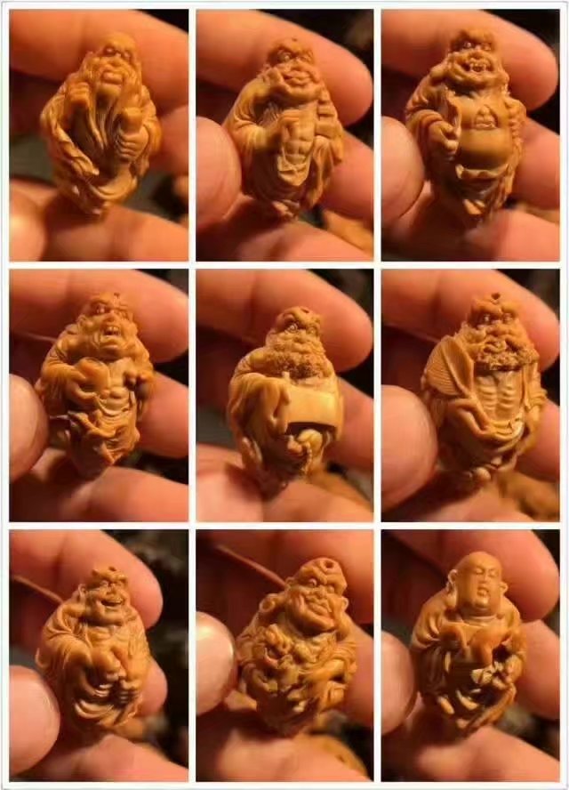 橄榄核雕刻十八罗汉手串名家,整身十八罗汉橄榄核雕