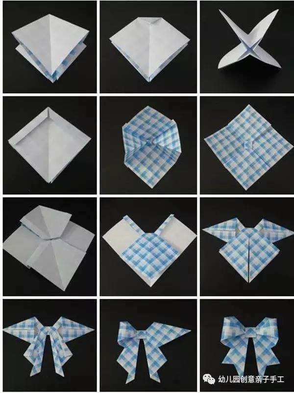 立体折纸蝴蝶结简单幼儿园,幼儿折纸手工教程五角星