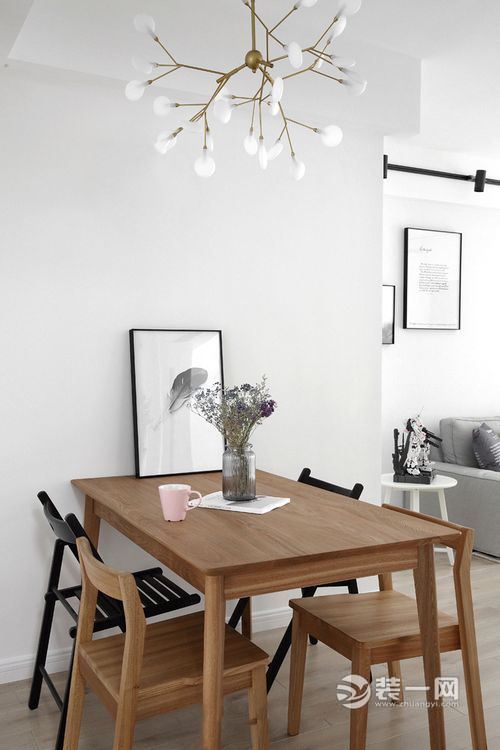 设计费5000元苏州景山*瑰园玫**87㎡北欧风格三居设计案例实景图，厨房门的设计比较有个性！