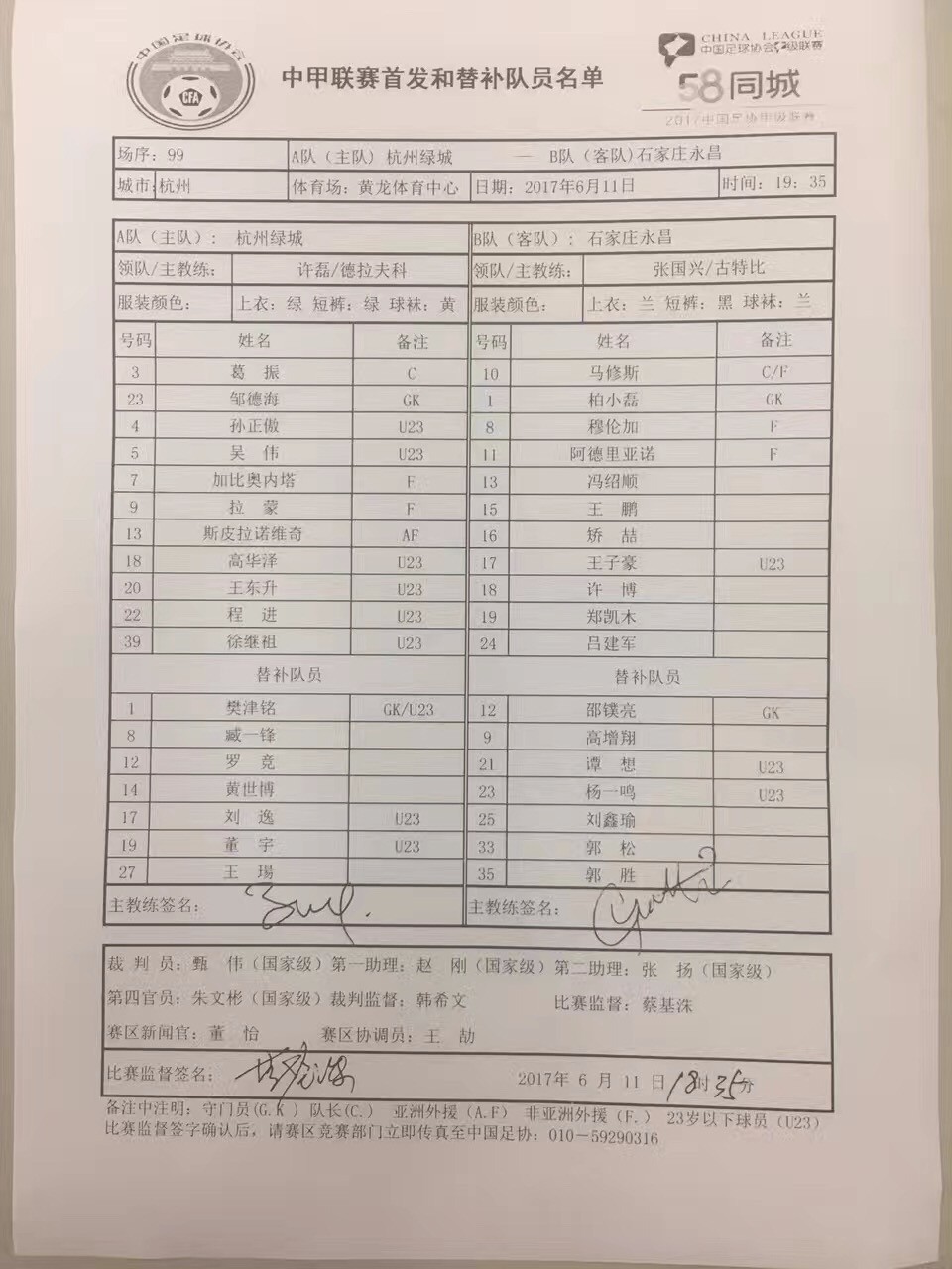 好久不见阵容,绿城外援补强