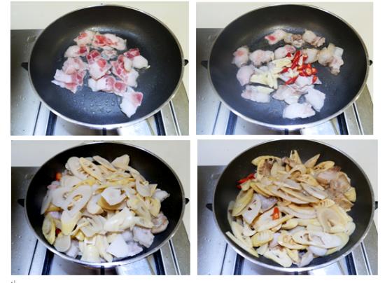 五花肉炒春笋正宗做法,春笋炒酸菜五花肉