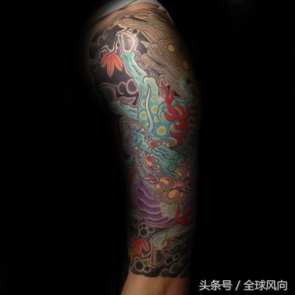 麒麟上云纹身图片大全,麒麟的纹身图案大全