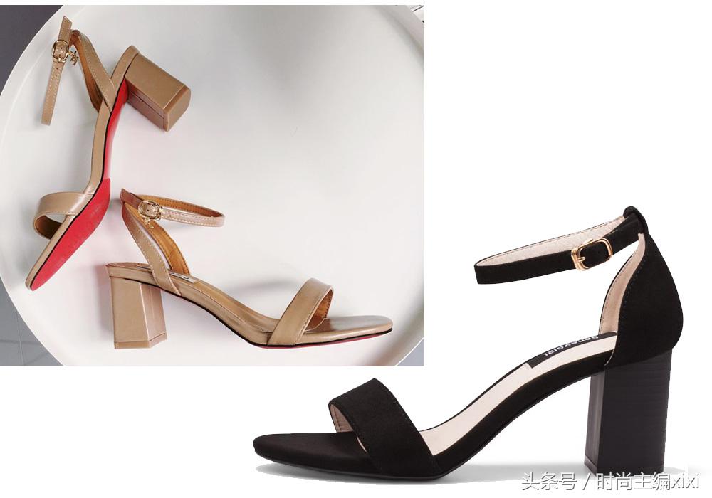 一字带高跟凉鞋女粗跟2022年新款,高颜值粗跟凉鞋让你美爆整个夏天
