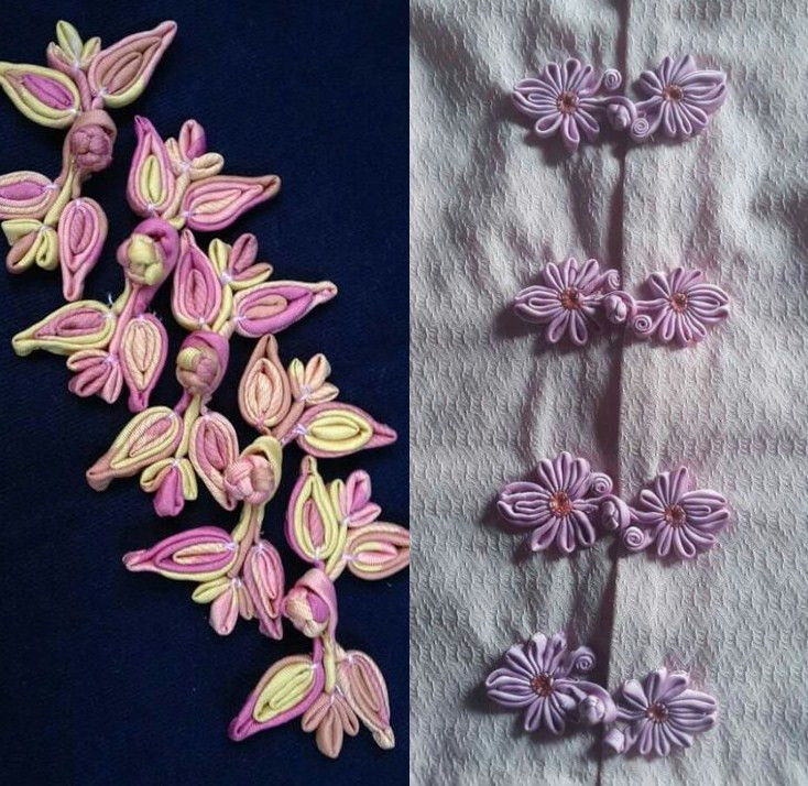 手工盘扣最简单版,用布做盘扣慢动作教程