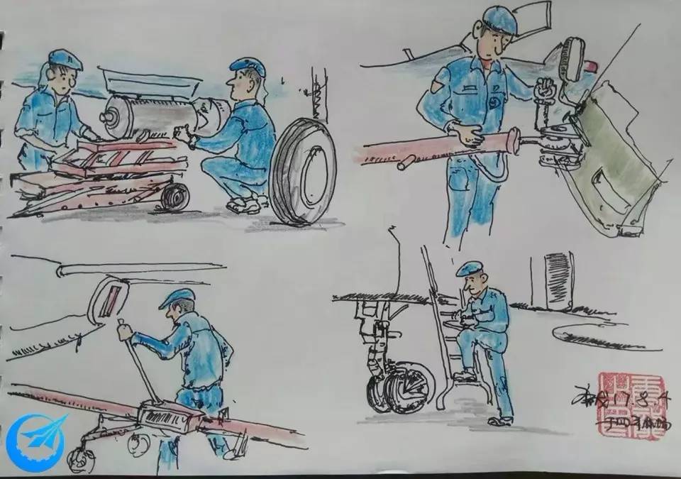 铅笔彩绘后的“航空飞镖”，别有一番战地风味