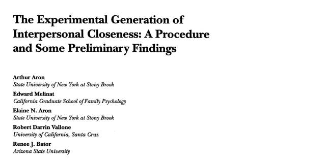 36个问题能让人坠入爱情,三十六个问题让对方爱上你