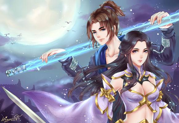 王者荣耀情侣头像一男一女校园,王者荣耀项羽霸王别姬情侣头像