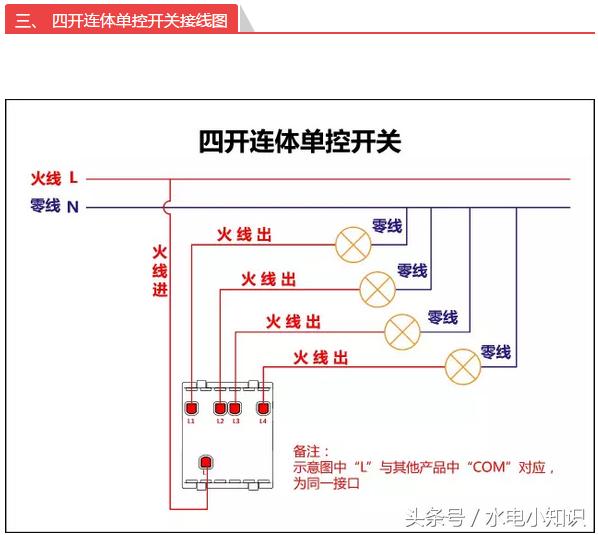 公牛三开双控开关接线图解视频,正泰三开双控三灯怎么接线实物图
