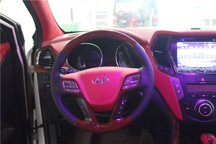 北京现代胜达改装内饰,新胜达座椅真皮