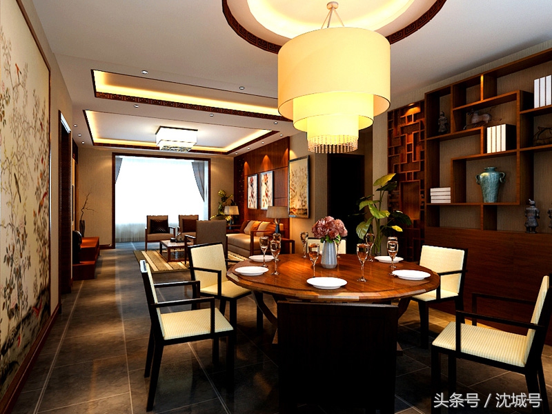 恒大精装房中式装修效果图,恒大简约中式装修