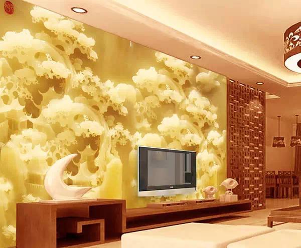 玉雕背景墙,岫岩玉雕背景墙