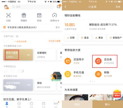京东白条只能通过存小金库开通吗,京东白条小金库怎么用