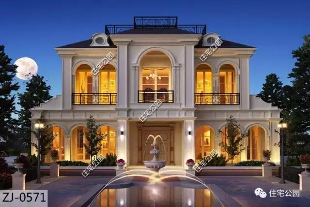 带堂屋挑空法式别墅,新中式别墅效果图带堂屋